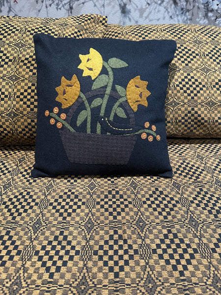 Crow In a Basket Pillow