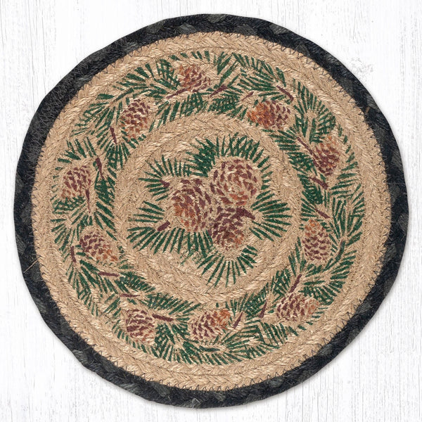 MSPR-025A Pinecone Printed Round Trivet 10"x10"
