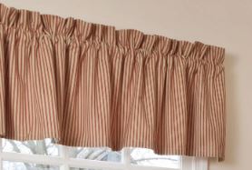 York Ticking Barn Red Valance