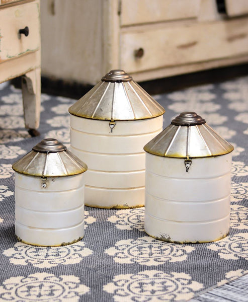 White Silos Set of 3