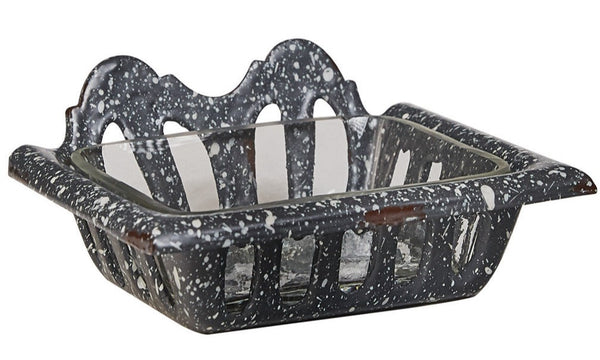 GRANITE ENAMELWARE SOAP DISH GRAY