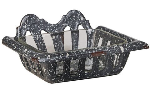 GRANITE ENAMELWARE SOAP DISH GRAY