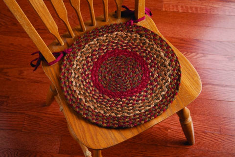 Cinnamon Braided  Chair Pad 15 in. set/4