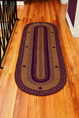 Star Wine 22x72 in.  Braided  Oval Rug