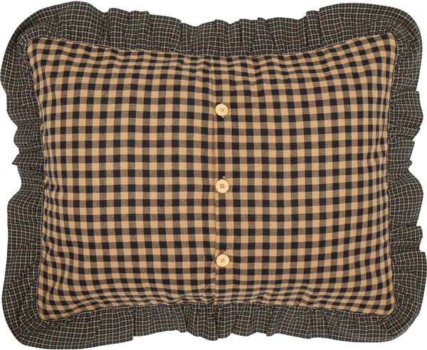 Maisie Standard Sham 21x27, Courthouse step block accented with Irish Chain patchwork and 8-point star in center. Primitive Country Farmhouse Bedding Home Decor.