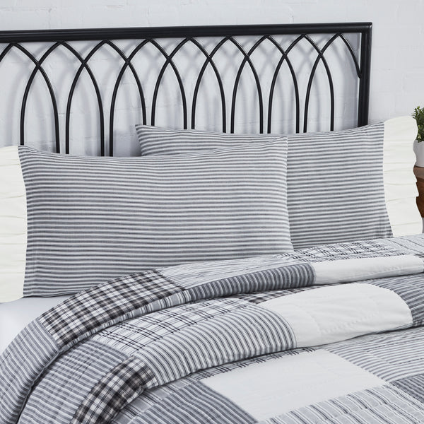 Relax in style with the 21x36+4 Sawyer Mill Black Ruffled King Pillow Case Set of 2 while finishing your farmhouse home decor. Rich alternating colors of black and soft white add a farmhouse element and neutral backdrop to offset your decor. The flat weave and straight edge bring out the country aesthetic of any living…