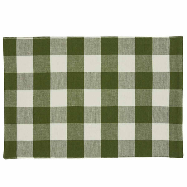 Wicklow Check Backed Placemat - Sage Green Set of 4