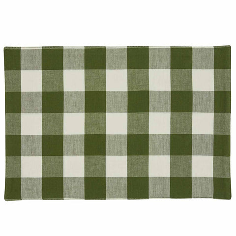 Wicklow Check Backed Placemat - Sage Green Set of 4