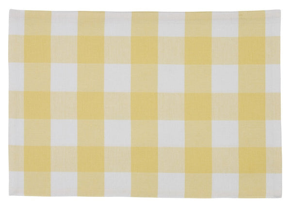 Wicklow Placemat Backed (set of 4) - Yellow. Dimensions: 13" W x 19" L. 100% cotton. See website for free shipping offer. Primitive Country Farmhouse Home Decor. 