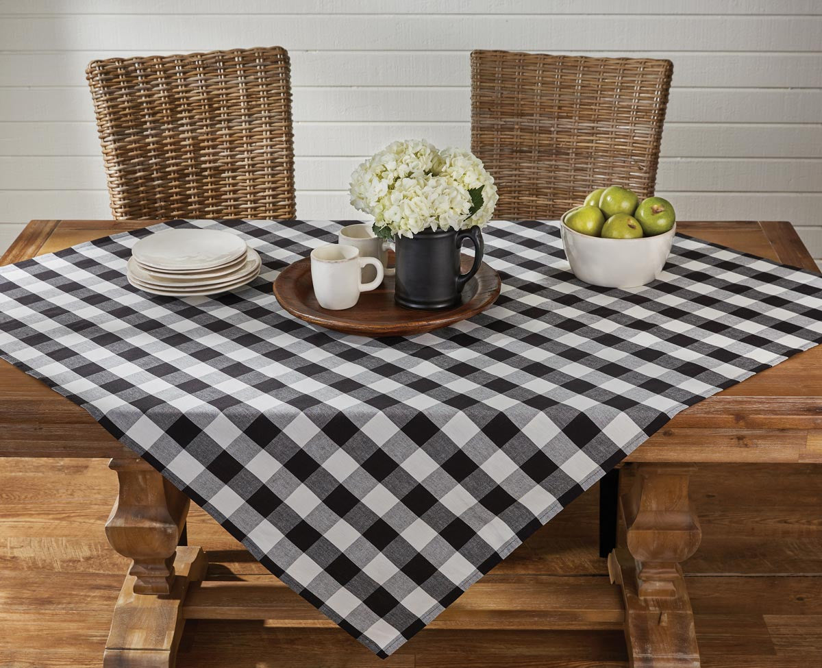 Wicklow Check Tablecloth Black Cream Allyson's Place