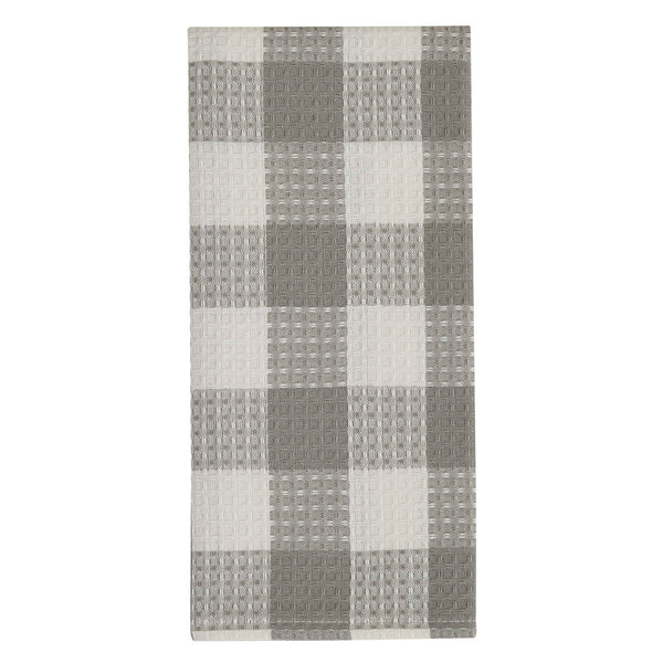***This product is ordered in at the time you place your order, please allow an extra week before this ships*** Wicklow Check Waffle Dishtowel - Dove Gray; Set of 6 Buffalo Check Dishtowel Measures approx. 18" X 28".