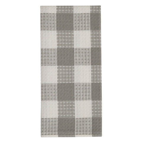 ***This product is ordered in at the time you place your order, please allow an extra week before this ships*** Wicklow Check Waffle Dishtowel - Dove Gray; Set of 6 Buffalo Check Dishtowel Measures approx. 18" X 28".