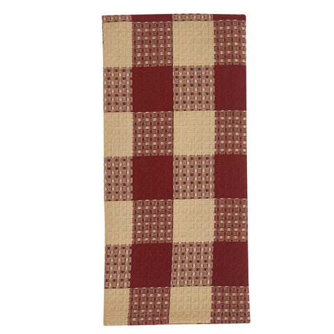***This product is ordered in at the time you place your order, please allow an extra week before this ships*** Wicklow Check Waffle Dishtowel - Garnet Set of 6 Buffalo Check Dishtowel Measures approx. 18" X 28"