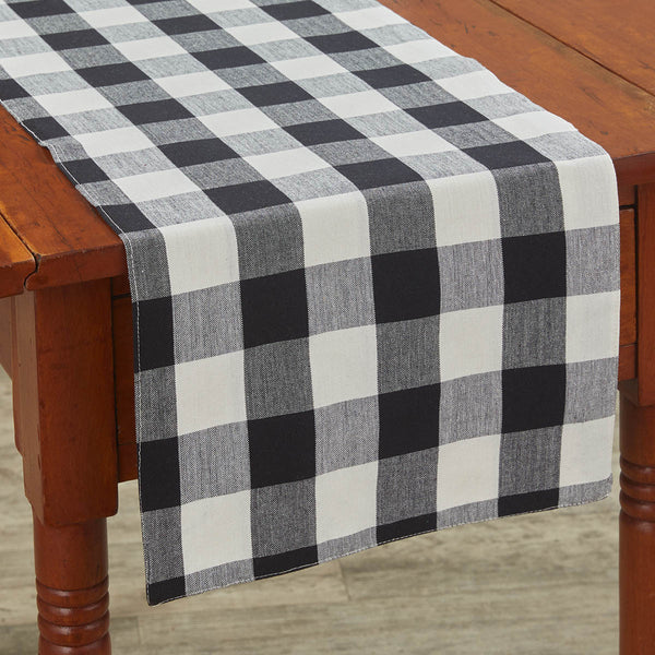 Wicklow Black and Cream Buffalo Check Table Runner Measures: 13" X 36" Primitive Country Farmhouse Home Table Kitchen Decor.