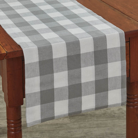 Wicklow Dove Gray Buffalo Check Table Runner Measures: 13" X 54" Primitive Country Farmhouse Home Table Kitchen Decor.
