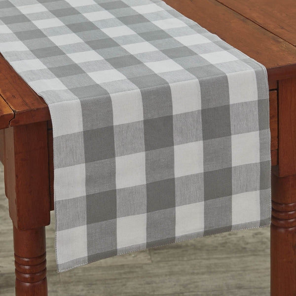 Wicklow Dove Gray Buffalo Check Table Runner Measures: 13" X 36" Primitive Country Farmhouse Home Table Kitchen Decor.