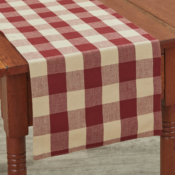 Wicklow Garnet Buffalo Check Table Runner Measures: 13" X 36" Primitive Country Farmhouse Home Table Kitchen Decor.
