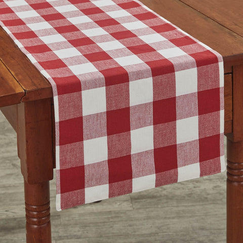 Wicklow Red and Cream Buffalo Check Table Runner Measures: 13" X 36" Primitive Country Farmhouse Home Table Kitchen Decor.