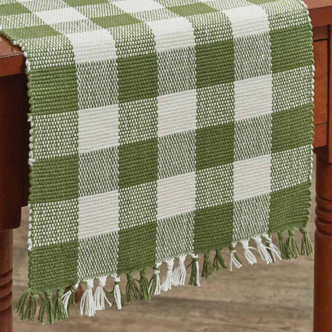 Wicklow Sage Green Buffalo Check Table Runner Measures: 13" X 36" Primitive Country Farmhouse Home Table Kitchen Decor.