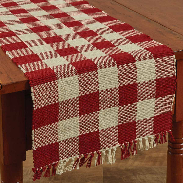 Wicklow Garnet Buffalo Check Table Runner Measures: 13" X 36" Primitive Country Farmhouse Home Table Kitchen Decor.