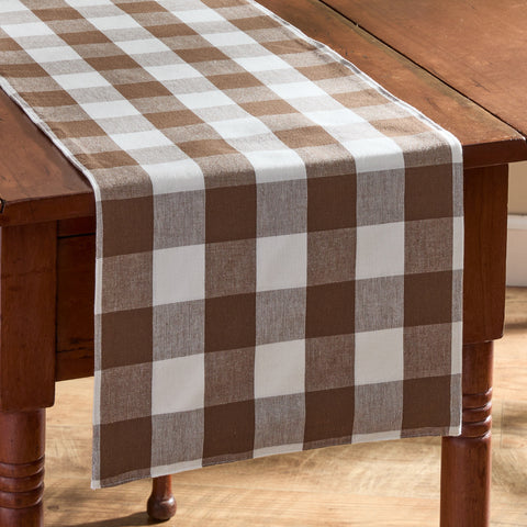 WICKLOW TABLE RUNNER BACKED 13"X54" - BROWN AND CREAM