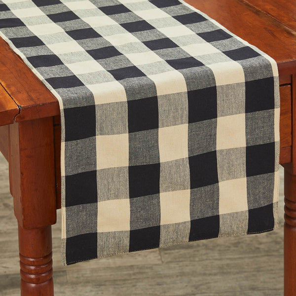 Wicklow Black and Tan Buffalo Check Table Runner Measures: 13" X 54" Primitive Country Farmhouse Home Table Kitchen Decor.