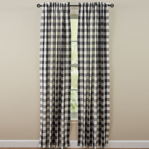 The Wicklow Black & Cream Panels offer a sweet, uncomplicated look! These lined panels come with fabric tiebacks for a little versatility in style! Measures approx. 72" x 84" Made of 100% cotton fabric. Visit website for FREE s/h & discount offers. Primitive Country Farmhouse Window Treatments Curtains.