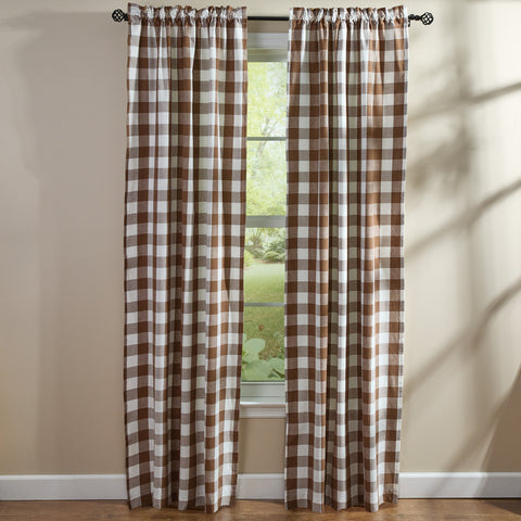 WICKLOW LINED PANEL PR. 72"X84" - BROWN AND CREAM