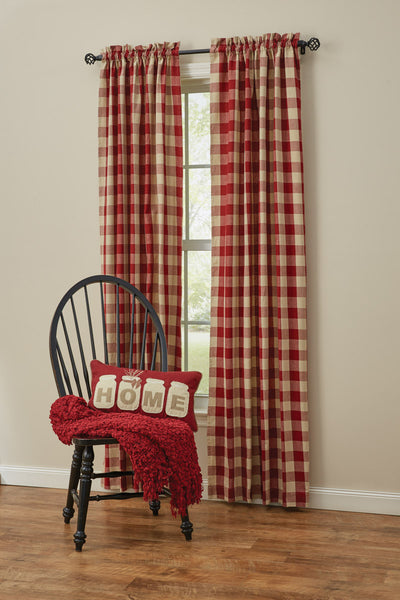 The Wicklow Garnet Panels offer a sweet, uncomplicated look! These lined panels come with fabric tiebacks for a little versatility in style! Measures approx. 72" x 84" Made of 100% cotton fabric. Visit website for FREE s/h & discount offers. Primitive Country Farmhouse Window Treatments Curtains.