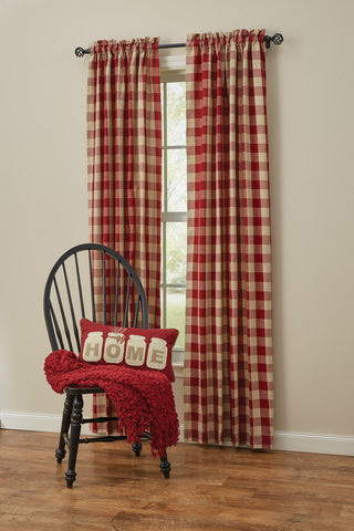 The Wicklow Garnet Panels offer a sweet, uncomplicated look! These lined panels come with fabric tiebacks for a little versatility in style! Measures approx. 72" x 84" Made of 100% cotton fabric. Visit website for FREE s/h & discount offers. Primitive Country Farmhouse Window Treatments Curtains.