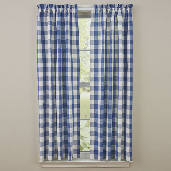The Wicklow China Blue Panels offer a sweet, uncomplicated look! These  panels come with fabric tiebacks for a little versatility in style! Measures approx. 72" x 63" Made of 100% cotton fabric. Visit website for FREE s/h & discount offers. Primitive Country Farmhouse Window Treatments Curtains.