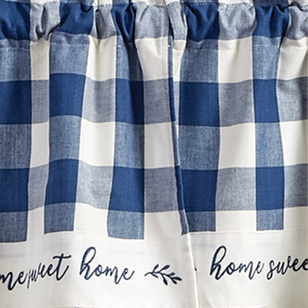 Wicklow Home Sweet Home Lined Swags 36" L - China Blue