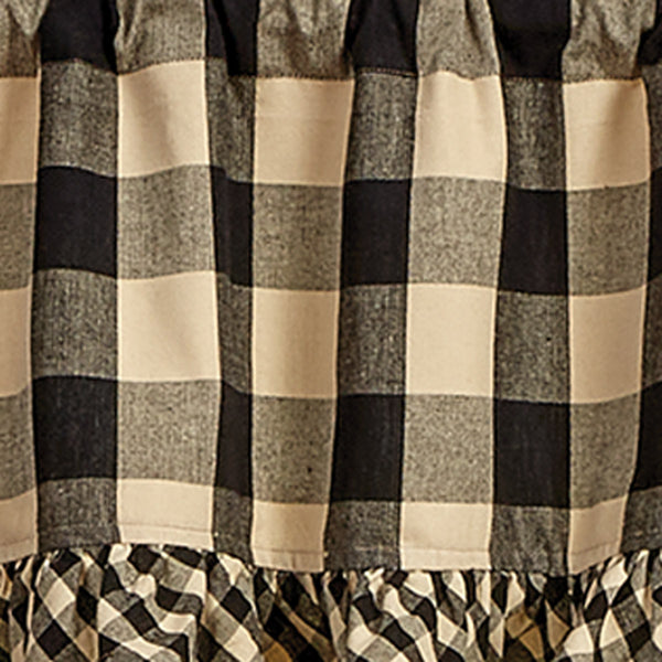Wicklow Ruffled Valance 14" L - Black