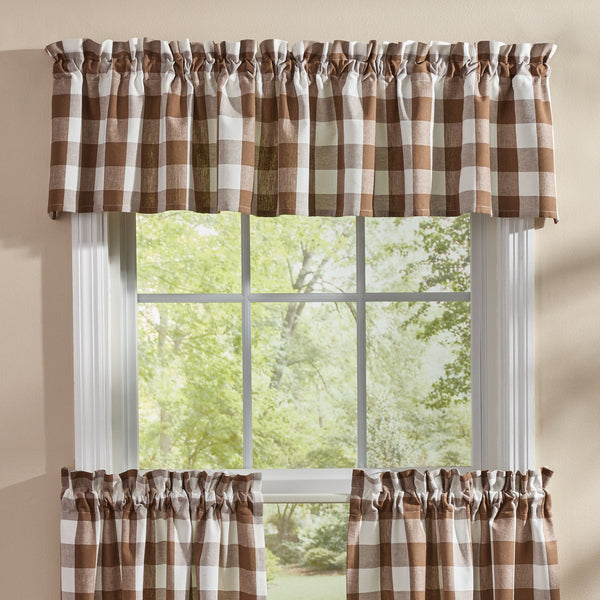 WICKLOW VALANCE 72"X14" - BROWN AND CREAM