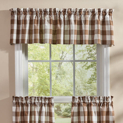 WICKLOW VALANCE 72"X14" - BROWN AND CREAM