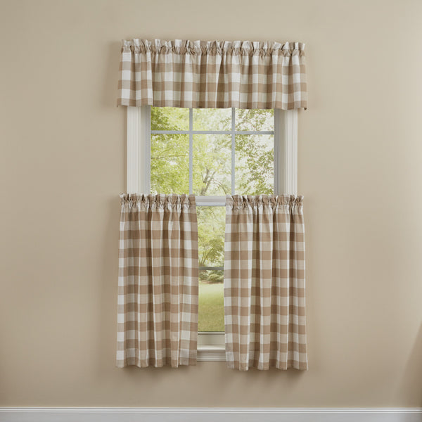 Wicklow Check Valance - 14"L - Natural