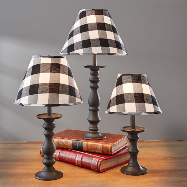 Wicklow Check Lampshade 12" - Black & Cream