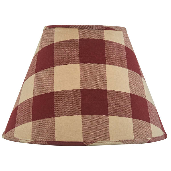 The simple color palette of the Garnet Wicklow Check Lampshades by will provide a subtle elegance to your country decor! This popular collection offers coordinating items as well (all sold separately), to complete your look! Simply beautiful!  Colors: Garnet & Farmhouse Tan