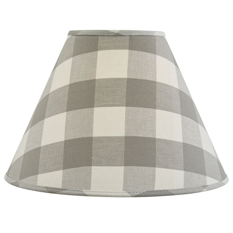 The Dove Gray and Candlelight White color scheme in this Wicklow Check 14" Lampshade by Park Designs will provide a country accent to your home! Also available in 10" and 12" shades (sold separately)!  Colors: Dove Gray & Candlelight White