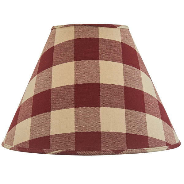 The simple color palette of the Garnet Wicklow Check Lampshades will provide a subtle elegance to your country decor! This popular collection offers coordinating items as well (all sold separately), to complete your look! Simply beautiful!  Colors: Garnet & Farmhouse Tan Dimensions: 14"