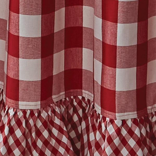 Wicklow Ruffled Shower Curtain 72" X 72" - Red