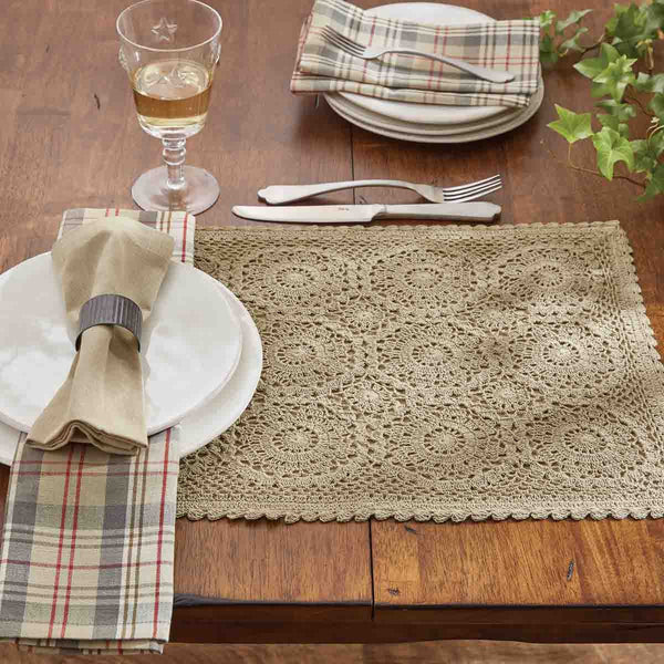 The Oatmeal Lace Placemats bring back a little taste of the past! Beautiful and intricately detailed, these trivets are sure to complement any colors from your decor!
