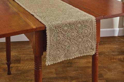 Simply beautiful! The Oatmeal Lace Table Runners by Park Designs are simple beauty on their own and, being a neutral color, they will fit in with any decor! The runners are available in two different sizes!