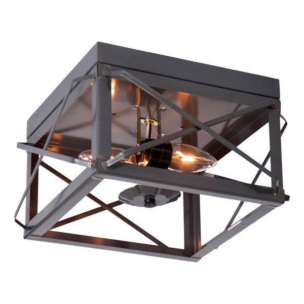 Country Double Ceiling Light with Folded Bars