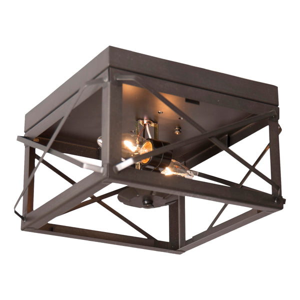 Country Double Ceiling Light with Folded Bars