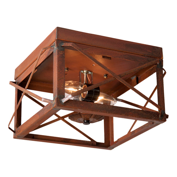 Country Double Ceiling Light with Folded Bars