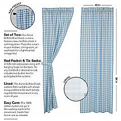 Annie Buffalo Blue Check Panel Set of 2 84x40