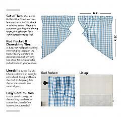 Annie Buffalo Blue Check Prairie Swag Set of 2 36x36x18