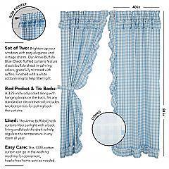 Annie Buffalo Blue Check Ruffled Panel Set of 2 84x40