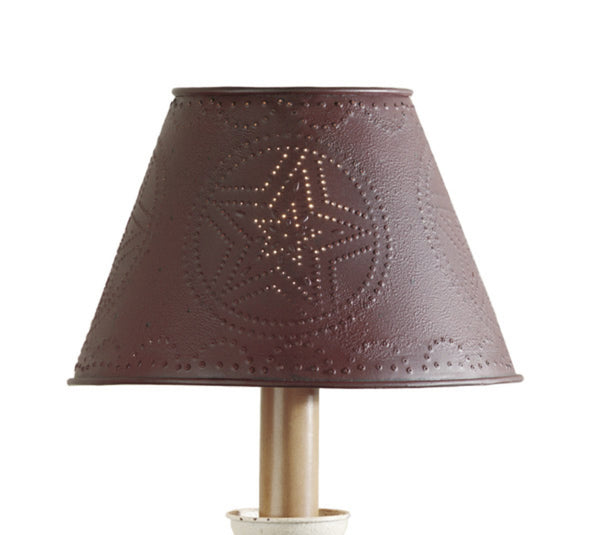 The Red Metal Star Lamp Shade has the following specifications:  Hand painted; metal punched